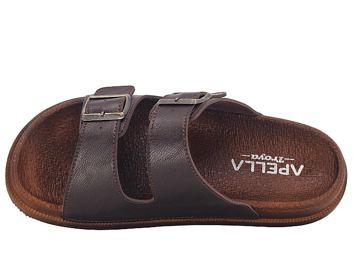 Apella Merdane 960-15 Troya Çift Toka Kutulu Günlük Terlik Koyu Kahve - 2
