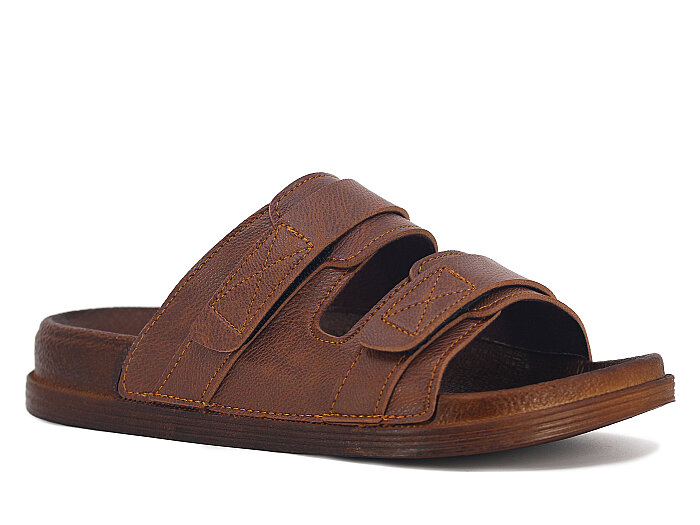 Apella Merdane 960-2 Troya Çift Bant Cırtlı Kutulu Günlük Terlik Kahve 