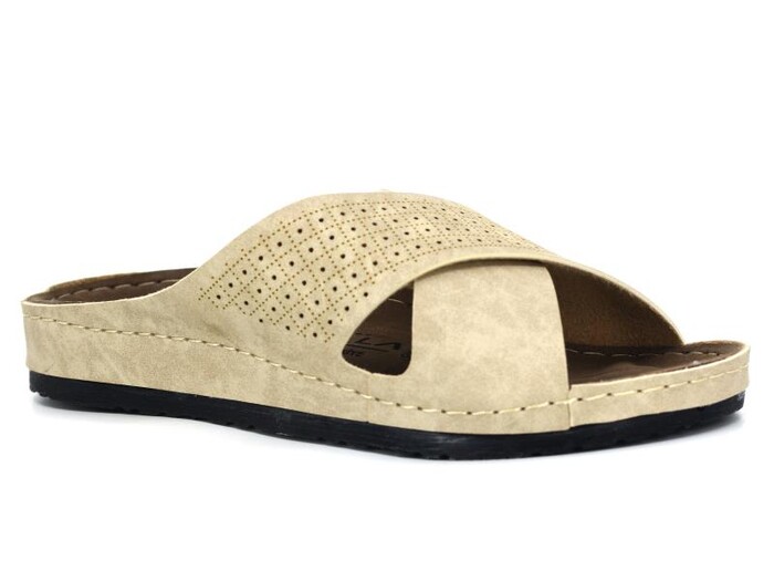 Apella Merdane 971-10 Lidya Poşetli Günlük Terlik Bej - Apella