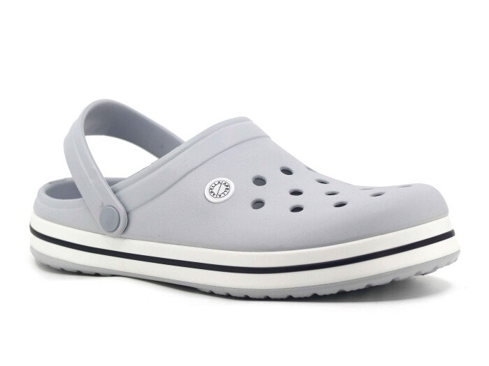 Apella Merdane E900-2 Eva Sargılı Cross Terlik Buz Gri - Beyaz Siyah Sargı - 1