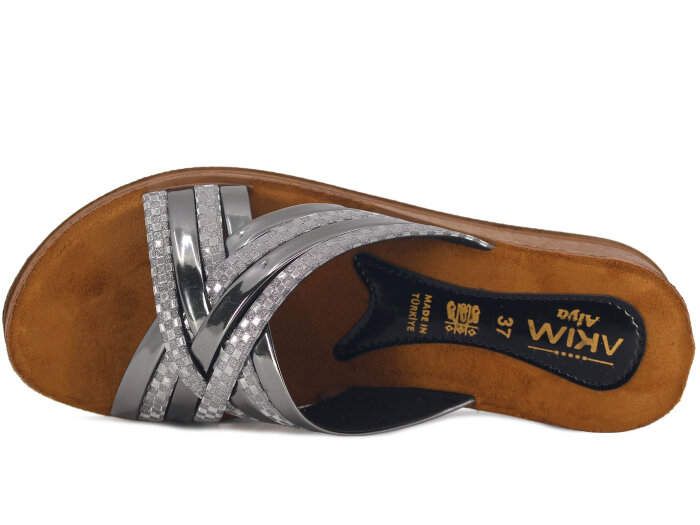 Apella Zenne 401-2 Alya Çapraz Topuklu Kutulu Günlük Terlik Füme - Apella (1)