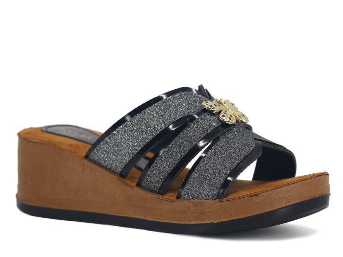 Apella Zenne 401-4 Alya Topuklu Kutulu Günlük Terlik Füme Kumlu - 1