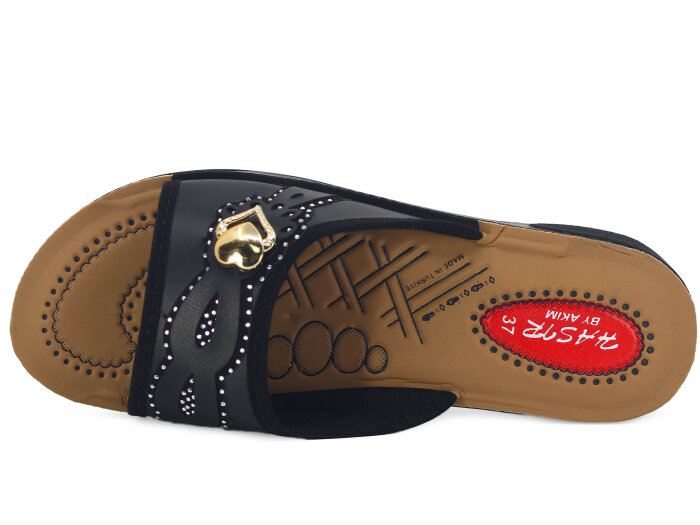 Akım Zenne 408-21 Hasır Günlük Terlik Siyah - 2