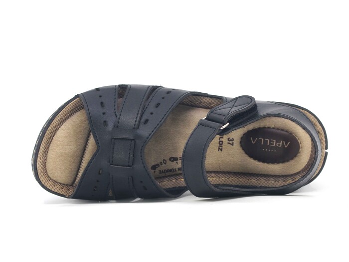 Apella Zenne 451-53 Yıldız Geçme Monta Kutulu Sandalet Siyah - Apella (1)