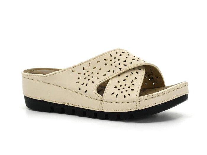 Apella Zenne 456-10 Sultan Kutulu Günlük Terlik Bej - Apella