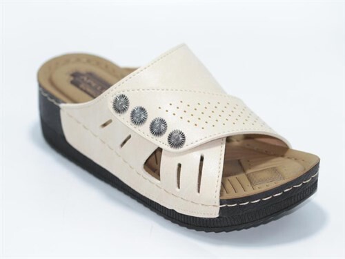 Apella Zenne 456-21 Sultan Kutulu Günlük Terlik Bej - Apella