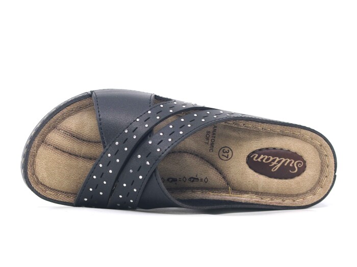 Apella Zenne 456-88 Sultan Kutulu Günlük Terlik Siyah - Apella (1)