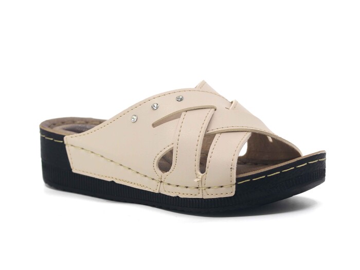 Apella Zenne 459-1 Sümbül Kutulu Günlük Terlik Bej - Apella