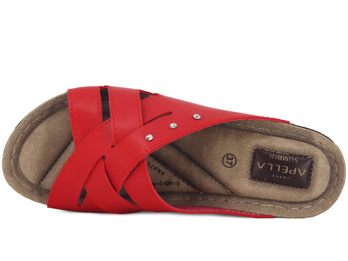 Apella Zenne 459-1 Sümbül Kutulu Günlük Terlik Kırmızı - Apella (1)