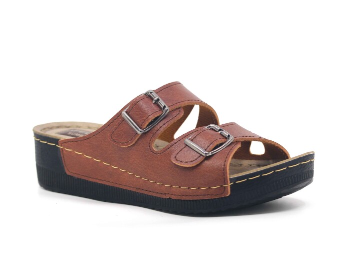 Apella Zenne 459-15 Sümbül Kutulu Günlük Terlik Camel - 1