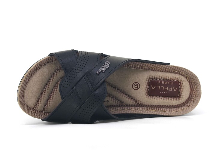 Apella Zenne 459-4 Sümbül Kutulu Günlük Terlik Siyah - Apella (1)