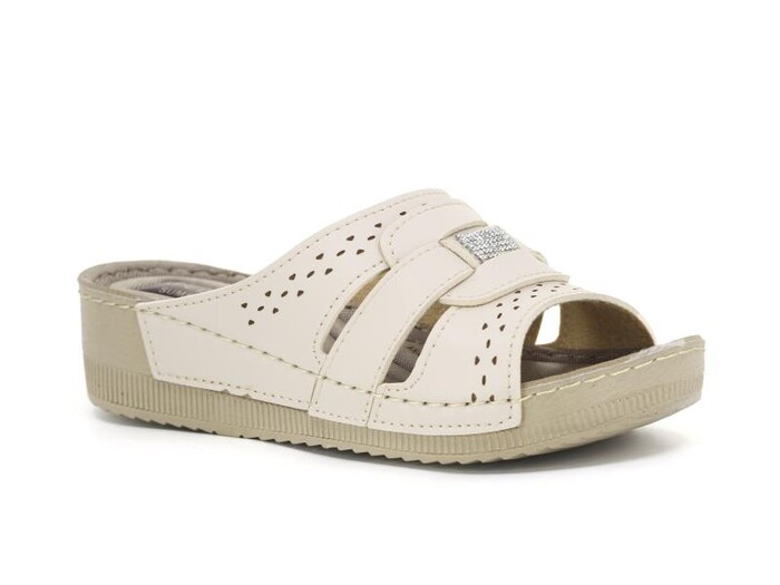 Apella Zenne 459-7 Sümbül Kutulu Günlük Terlik Bej - 1