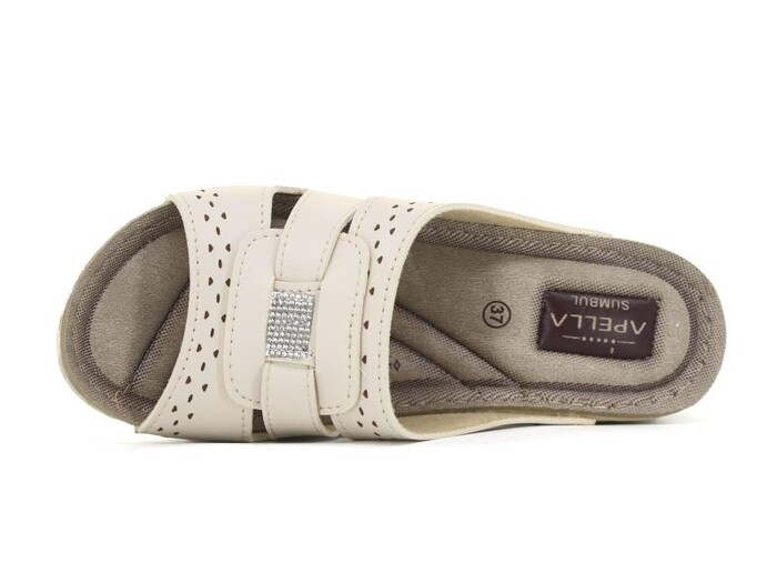 Apella Zenne 459-7 Sümbül Kutulu Günlük Terlik Bej - Apella (1)