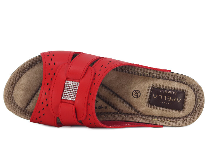 Apella Zenne 459-7 Sümbül Kutulu Günlük Terlik Kırmızı - Apella (1)