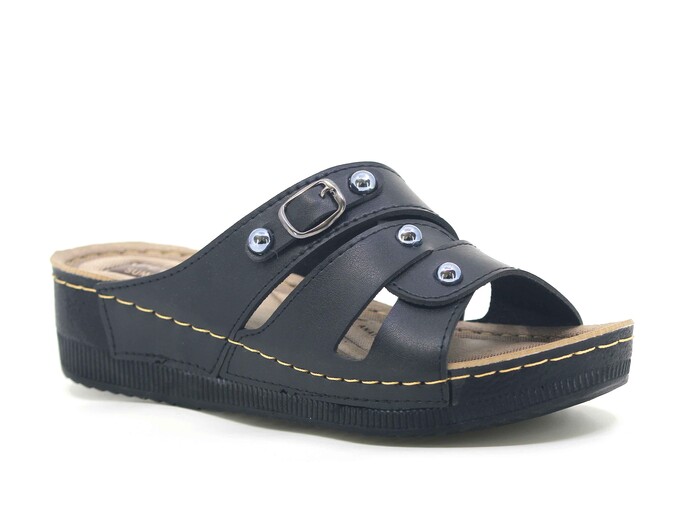 Apella Zenne 459-74 Sümbül Kutulu Günlük Terlik Siyah - Apella