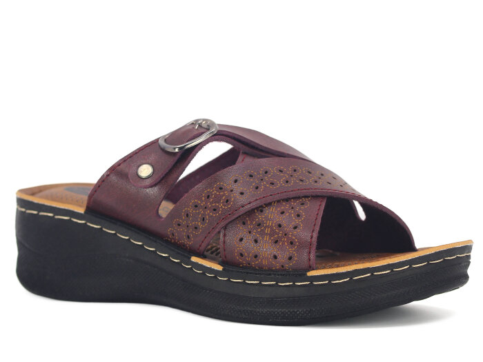 Apella Zenne 466-3 Sedir Kutulu Günlük Terlik Bordo - Apella