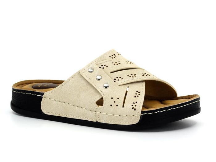 Apella Zenne 474-1 Bodrum Kutulu Günlük Terlik Bej - 1