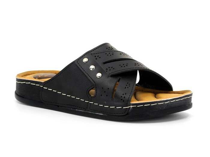 Apella Zenne 474-1 Bodrum Kutulu Günlük Terlik Siyah - Apella