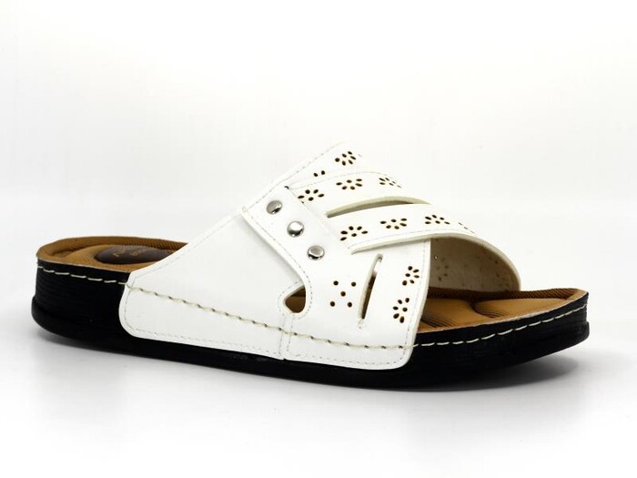 Apella Zenne 474-1 Bodrum Poşetli Günlük Terlik Beyaz - Apella