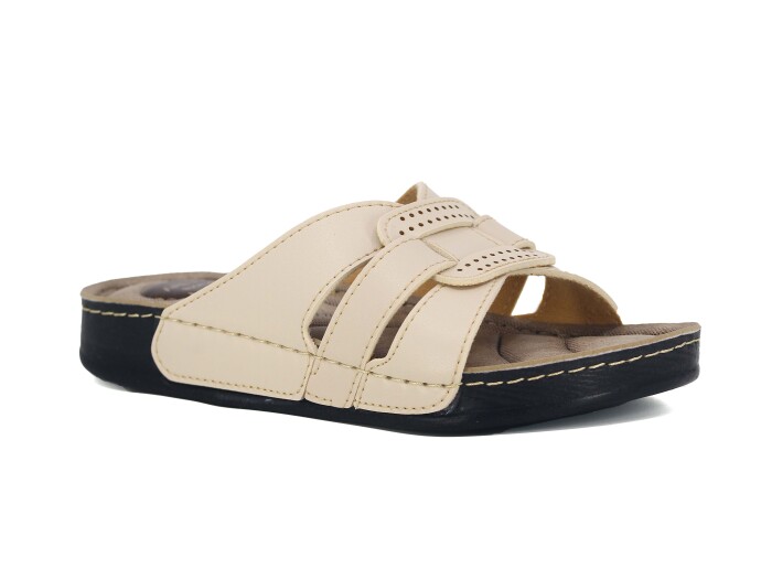 Apella Zenne 474-11 Bodrum Kutulu Günlük Terlik Bej - Apella