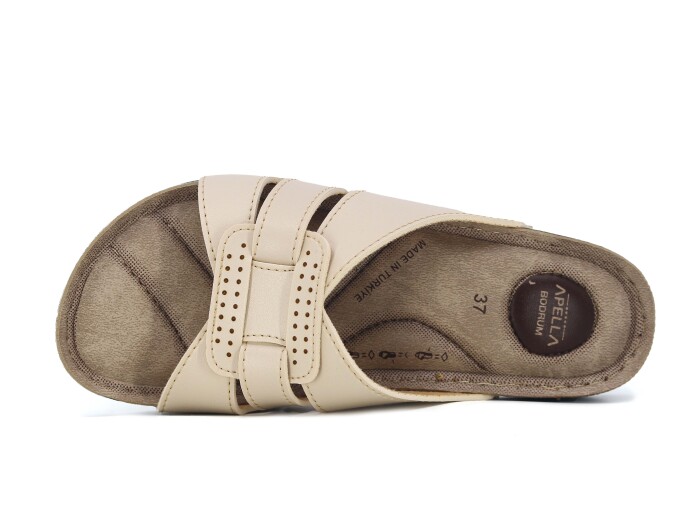 Apella Zenne 474-11 Bodrum Kutulu Günlük Terlik Bej - Apella (1)