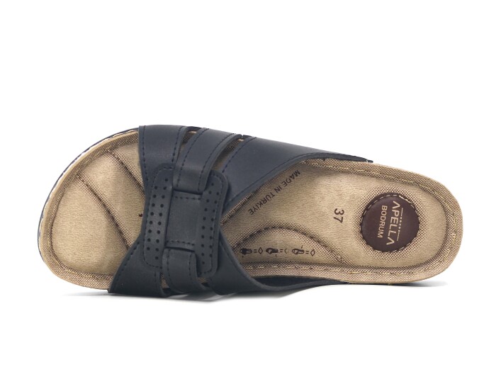 Apella Zenne 474-11 Bodrum Kutulu Günlük Terlik Siyah - Apella (1)