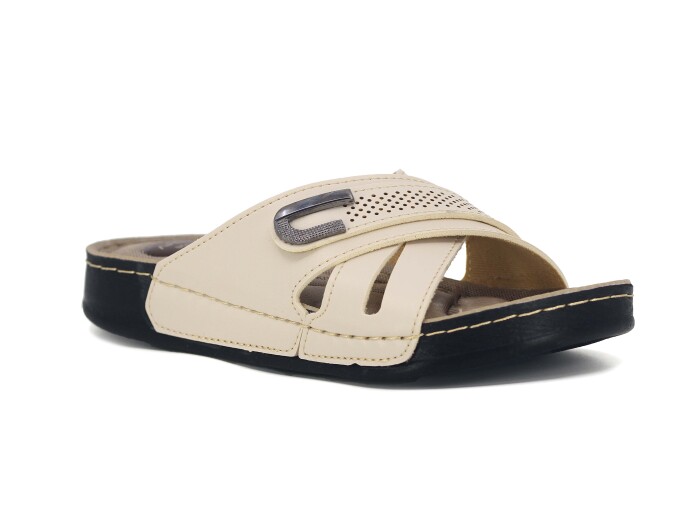 Apella Zenne 474-68 Bodrum Kutulu Günlük Terlik Bej - Apella