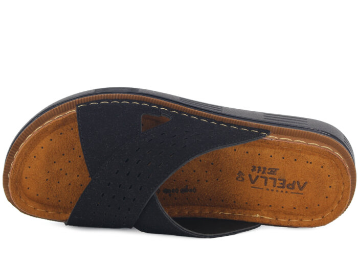 Apella Zenne 480-10 Elit Çapraz Kutulu Günlük Terlik Siyah - 2