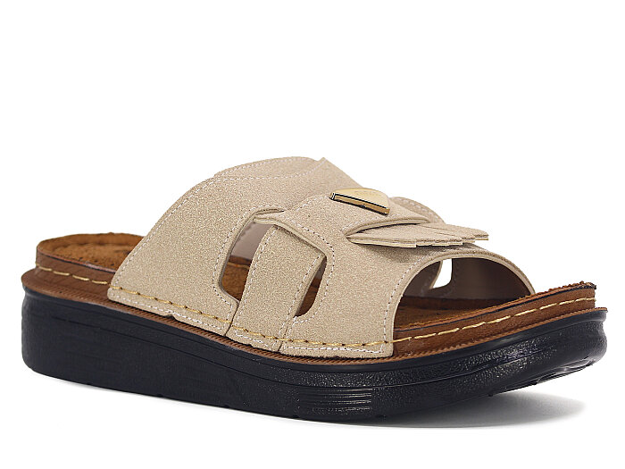 Apella Zenne 480-12 Elit Püsküllü Kutulu Günlük Terlik Bej - Apella