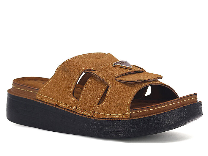 Apella Zenne 480-12 Elit Püsküllü Kutulu Günlük Terlik Camel - Apella