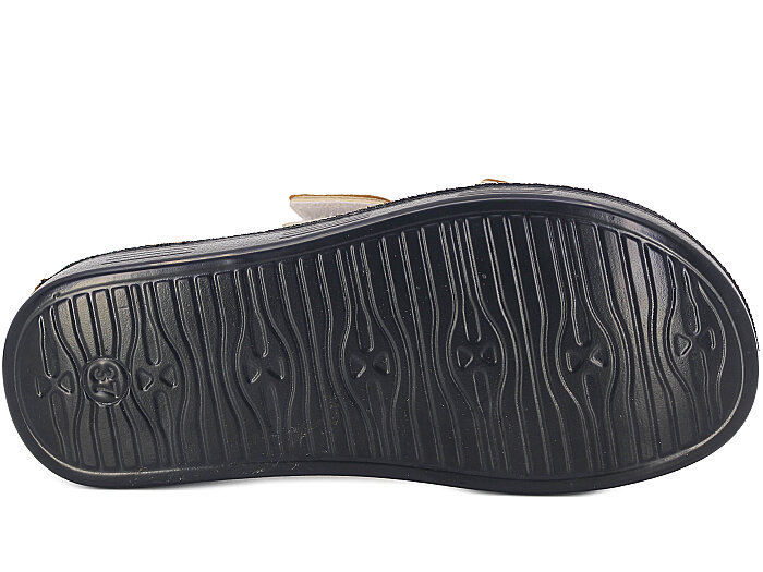 Apella Zenne 480-20 Elit Çift Bantlı Cırtlı Kutulu Günlük Terlik Bej - 3