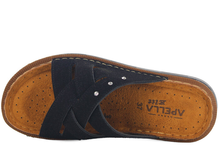 Apella Zenne 480-22 Elit Üç Taşlı Kutulu Günlük Terlik Siyah - Apella (1)