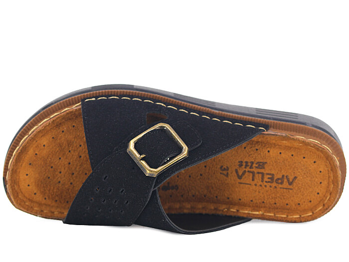 Apella Zenne 480-23 Elit Çapraz Tek Toka Kutulu Günlük Terlik Siyah - Apella (1)