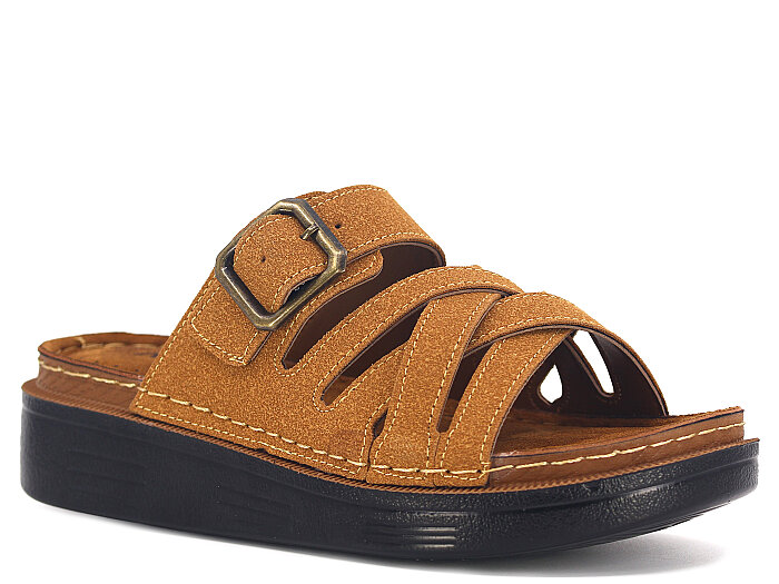 Apella Zenne 480-25 Elit Kutulu Günlük Terlik Camel - Apella