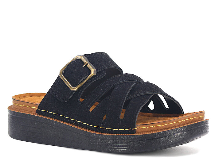 Apella Zenne 480-25 Elit Kutulu Günlük Terlik Siyah - Apella