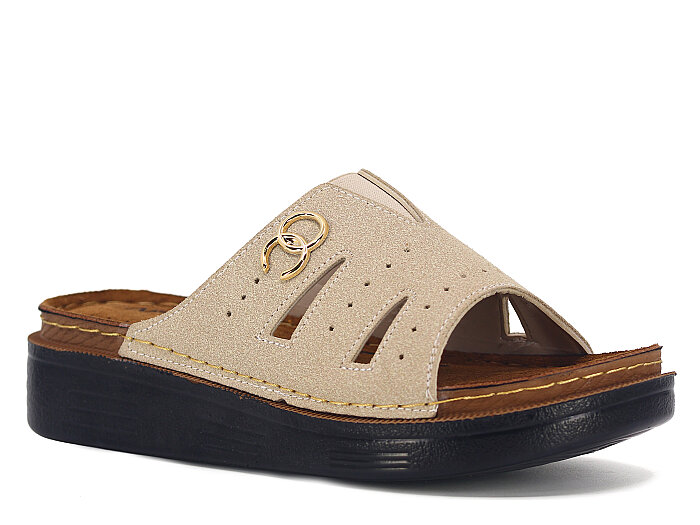 Apella Zenne 480-26 Elit Kutulu Günlük Terlik Bej - 1