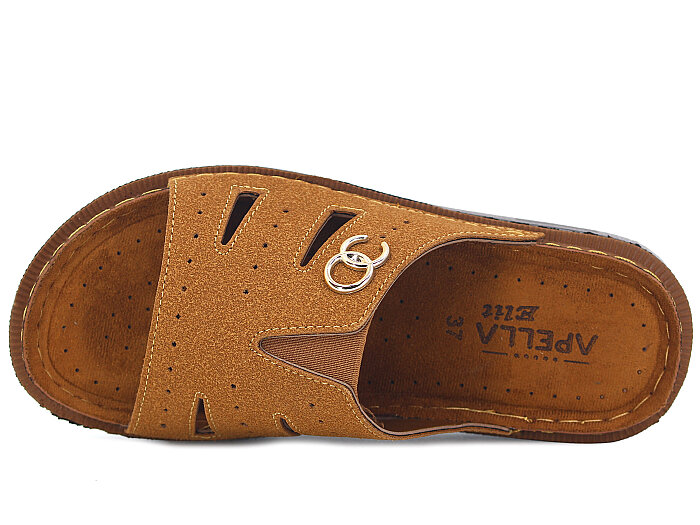 Apella Zenne 480-26 Elit Kutulu Günlük Terlik Camel - Apella (1)