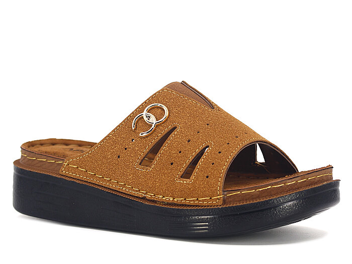 Apella Zenne 480-26 Elit Kutulu Günlük Terlik Camel - 1