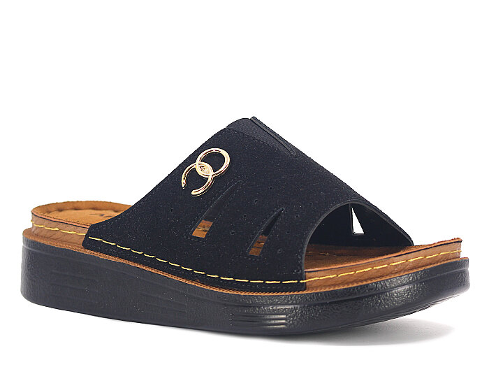 Apella Zenne 480-26 Elit Kutulu Günlük Terlik Siyah - Apella