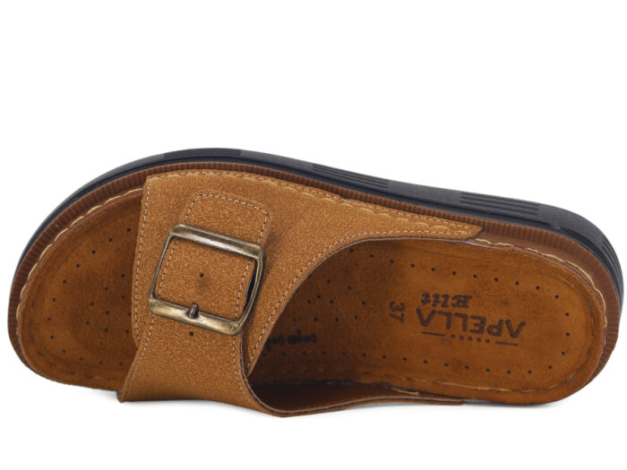 Apella Zenne 480-5 Elit Tek Toka Kutulu Günlük Terlik Camel - 2