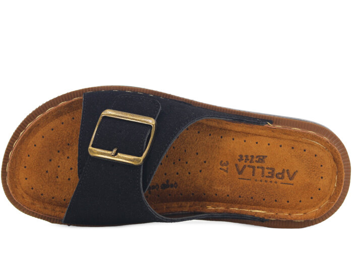 Apella Zenne 480-5 Elit Tek Toka Kutulu Günlük Terlik Siyah - Apella (1)