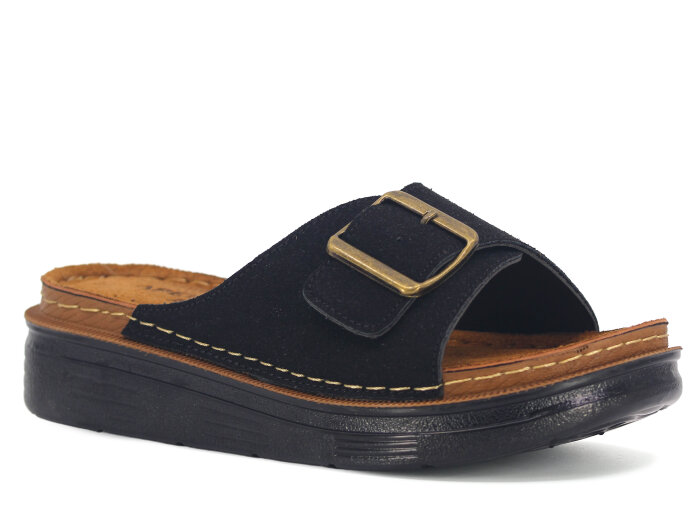 Apella Zenne 480-5 Elit Tek Toka Kutulu Günlük Terlik Siyah - Apella