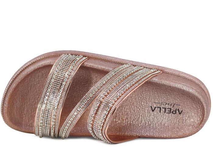 Apella Zenne 487-2 İnci Bantlı Taşlı Günlük Terlik Gül - 2