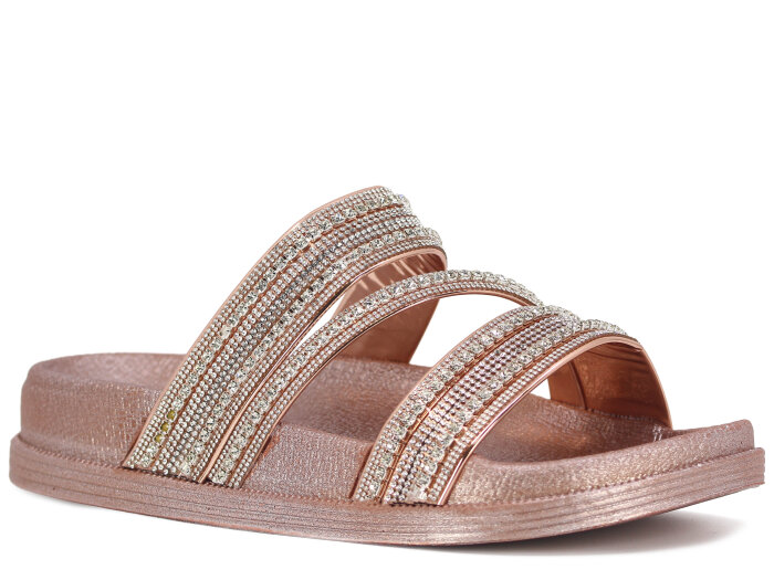 Apella Zenne 487-2 İnci Bantlı Taşlı Günlük Terlik Gül - Apella