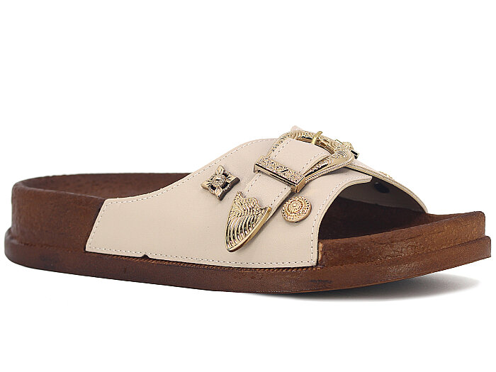 Apella Zenne 495-18 Troya Tek Toka Kutulu Günlük Terlik Bej - 1