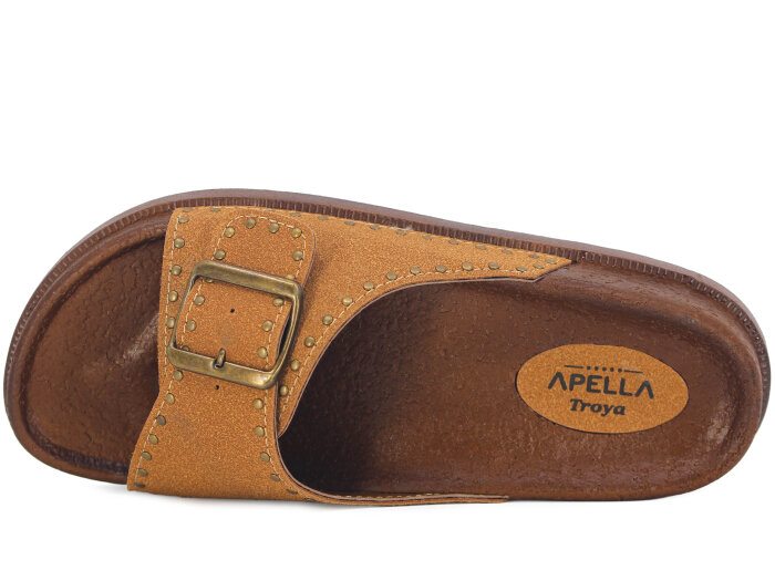 Apella Zenne 495-5 Troya Tek Toka Kutulu Günlük Terlik Camel - Apella (1)