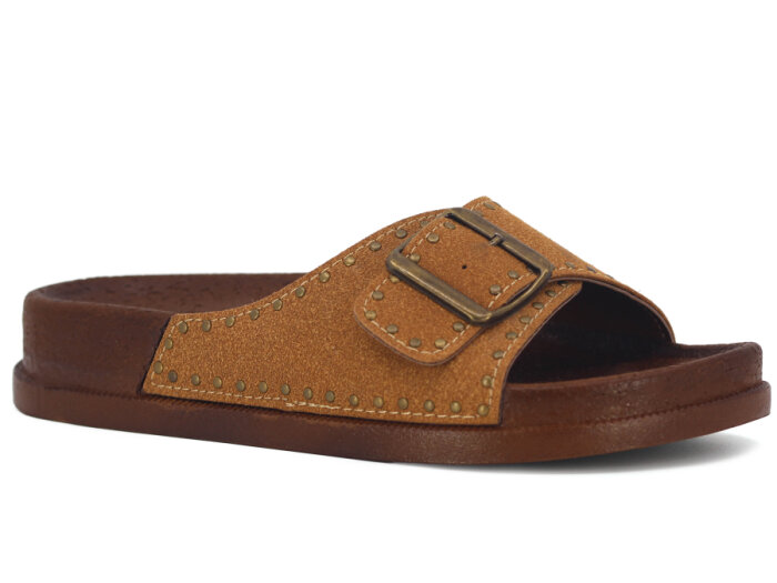 Apella Zenne 495-5 Troya Tek Toka Kutulu Günlük Terlik Camel - 1