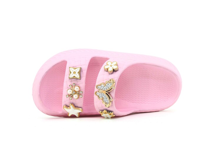 Apella Filet E300-13 Örgülü Taşlı Lux Eva Terlik Açık Pembe - Apella (1)