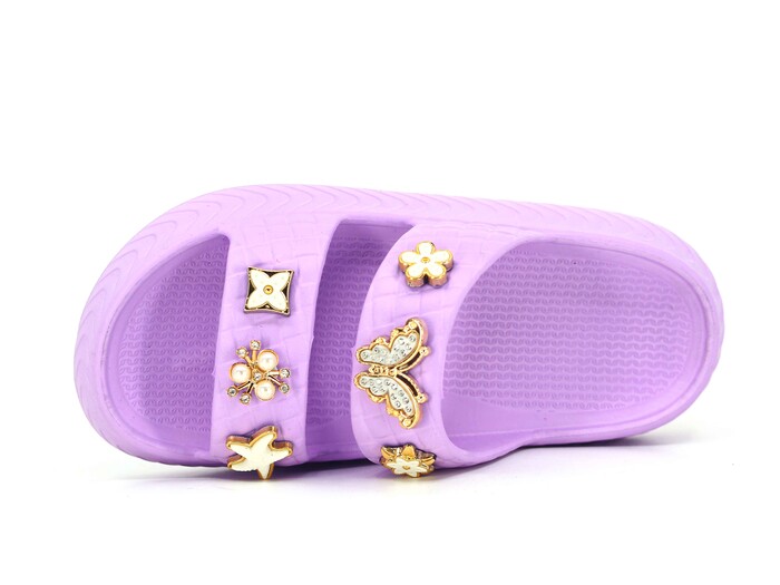 Apella Filet E300-13 Örgülü Taşlı Lux Eva Terlik Lila - 2