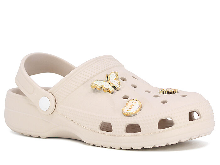 Apella Zenne E400-3 Eva Üç Etiketli Cross Terlik Taşlı Bej - Apella